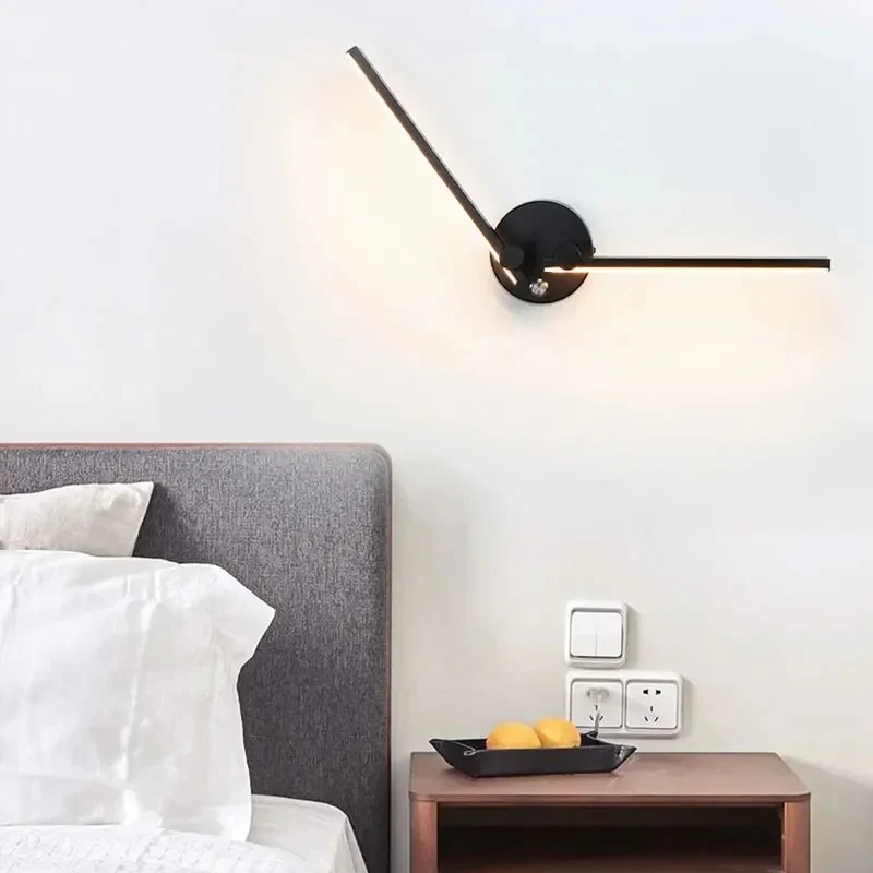 Applique mural rotative à 300° en aluminium en forme de tube noir à LED - Image 5