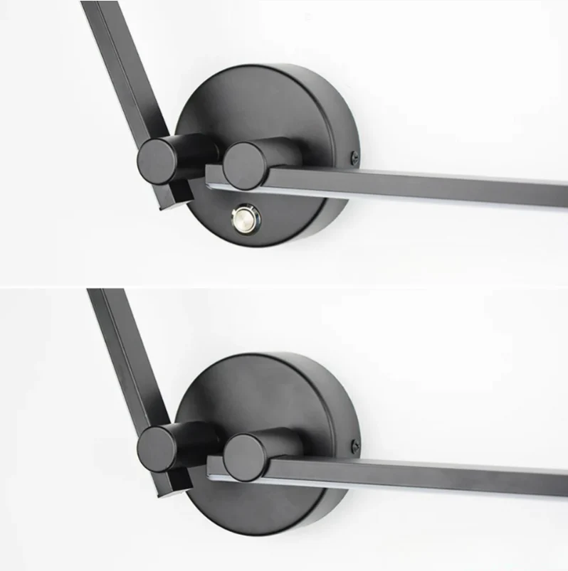 Applique mural rotative à 300° en aluminium en forme de tube noir à LED - Image 7