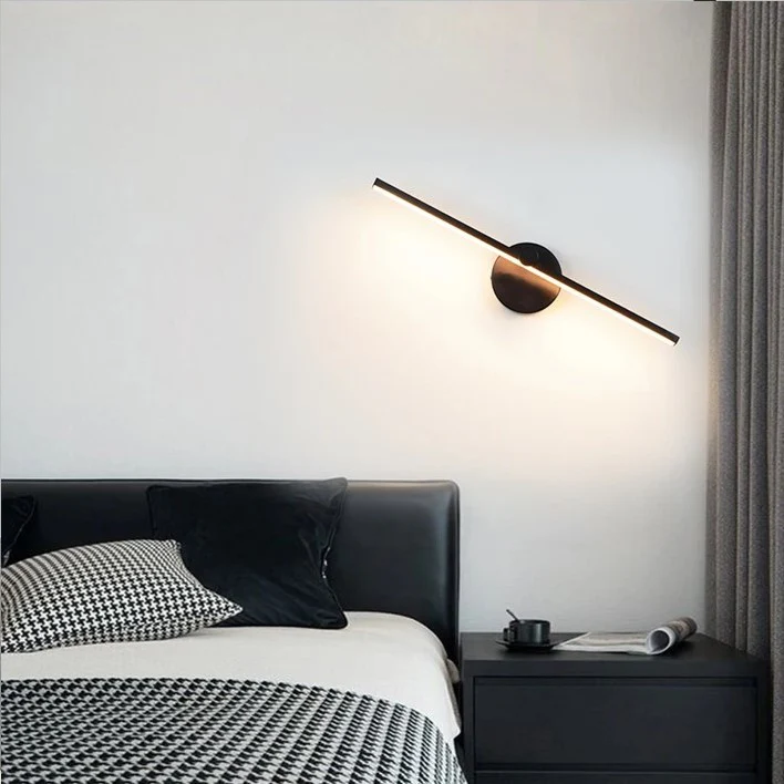 Applique mural rotative à 300° en aluminium en forme de tube noir à LED - Image 9