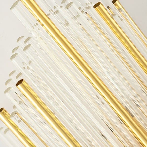 Applique murale de luxe en tube de cristal et métal doré ou noir - Image 3