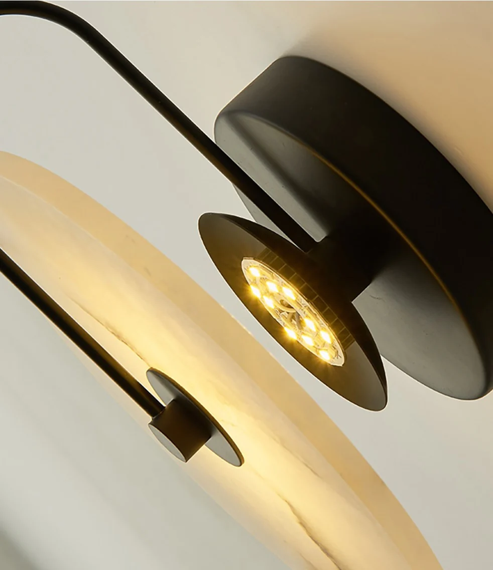 Applique murale en marbre blanc naturel et métal noir ou doré - Image 12