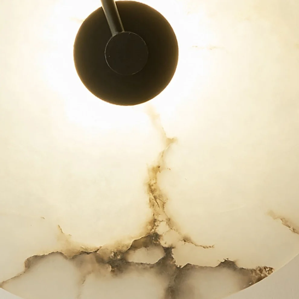 Applique murale en marbre blanc naturel et métal noir ou doré - Image 4