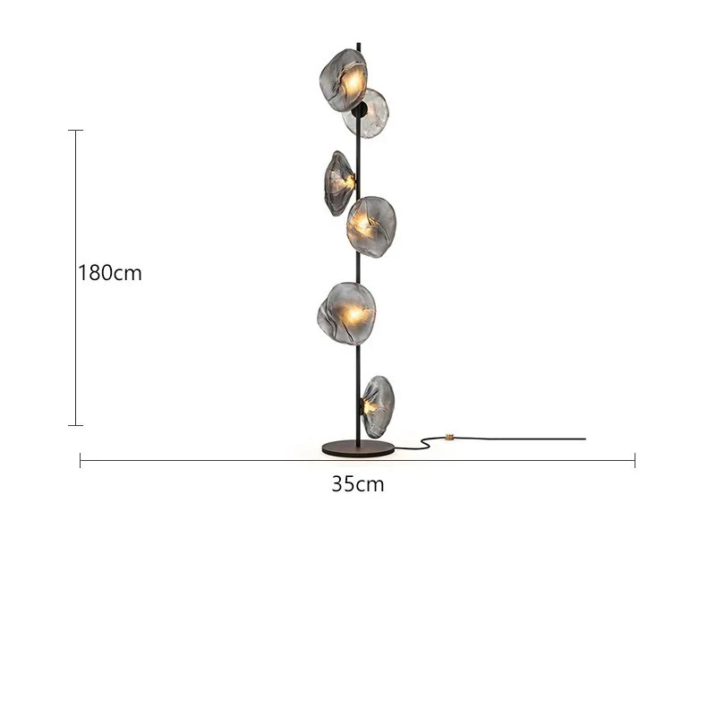 Lampadaire au design abstrait et verre fumé - Image 11