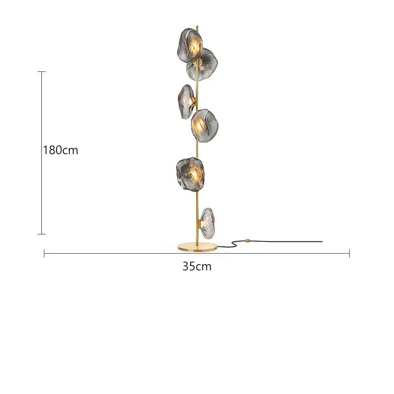 Lampadaire au design abstrait et verre fumé - Image 12