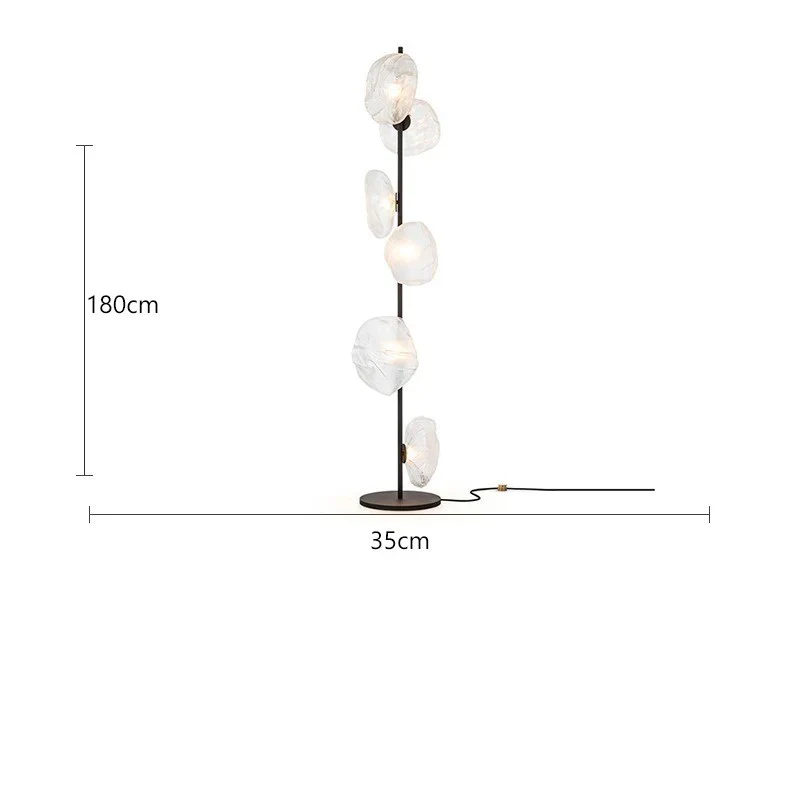 Lampadaire au design abstrait et verre fumé - Image 14