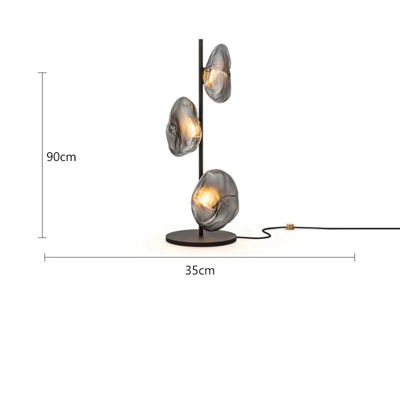 Lampadaire au design abstrait et verre fumé - Image 8