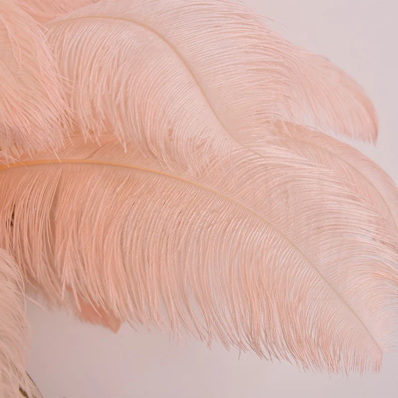 Lampadaire doré en plumes d’autruche - Image 16