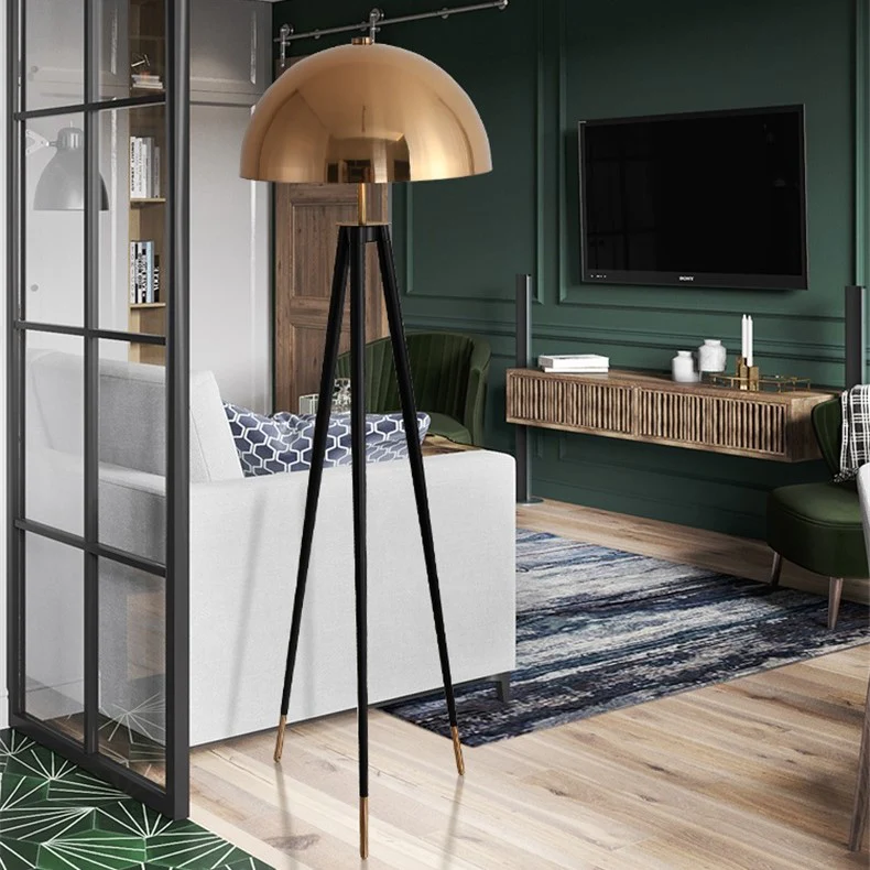 Lampadaire style champignon doré - Image 3