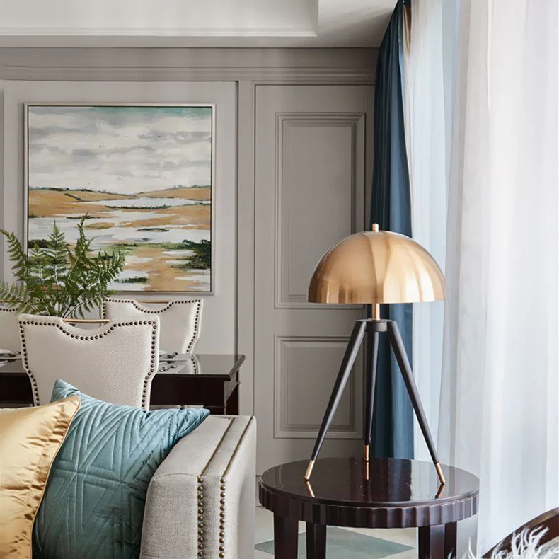 Lampadaire style champignon doré - Image 6