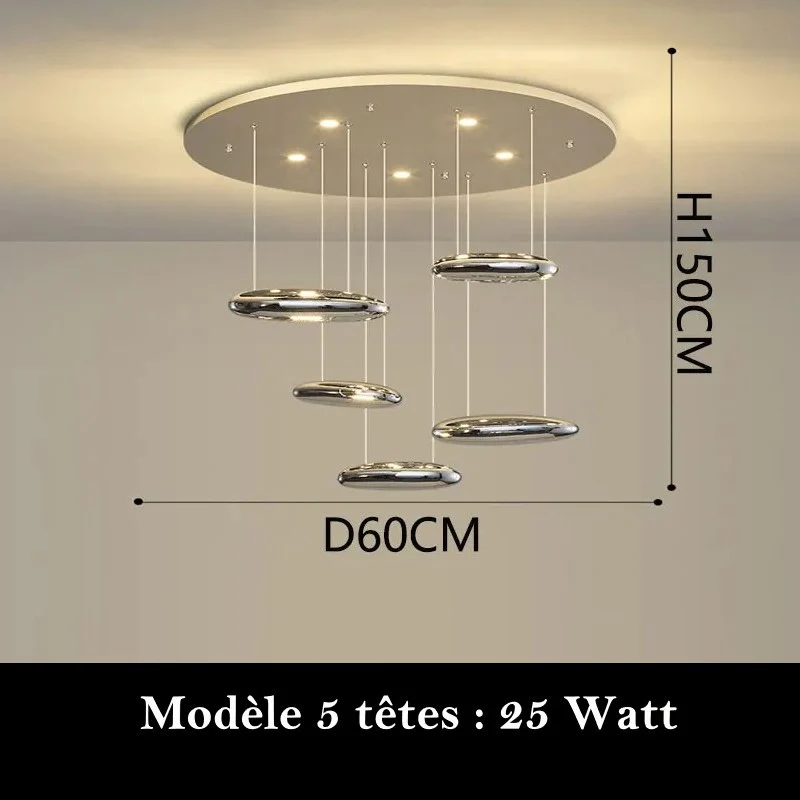 Lustre suspendu en forme de nuages métaliques - Image 10