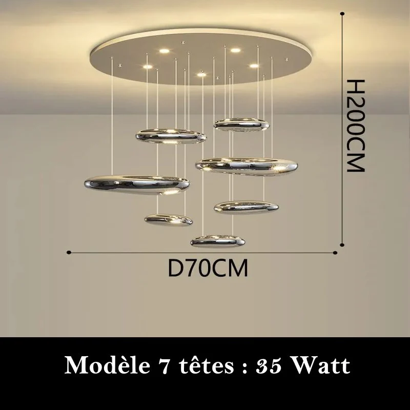 Lustre suspendu en forme de nuages métaliques - Image 11