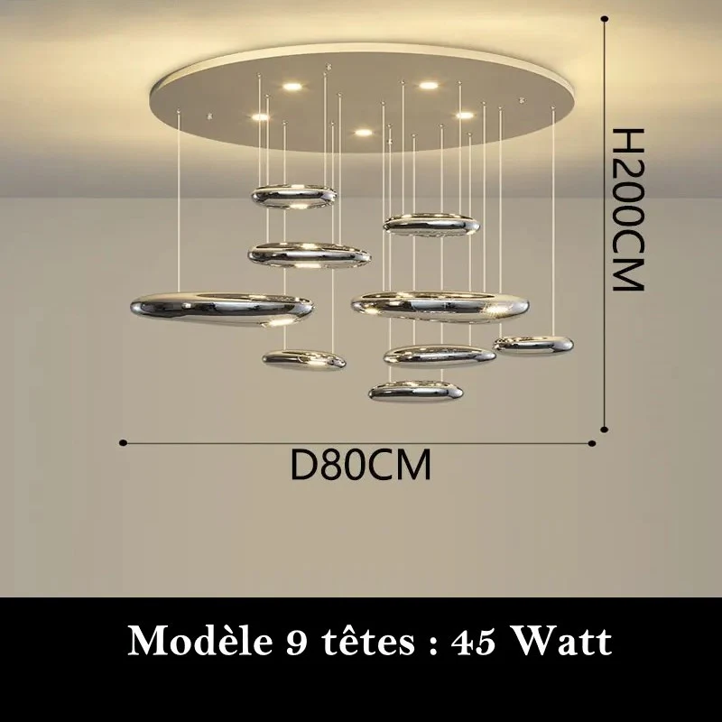 Lustre suspendu en forme de nuages métaliques - Image 12