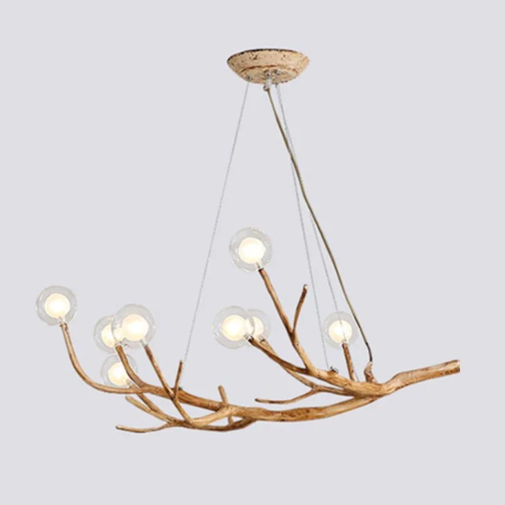 Lustre branche d’arbre orné de boules de verre - Image 13