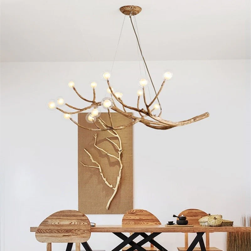 Lustre branche d’arbre orné de boules de verre - Image 5