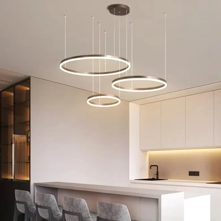 Lustre anneaux suspendus en Aluminium à LED - Image 3