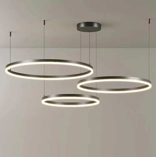 Lustre anneaux suspendus en Aluminium à LED - Image 5