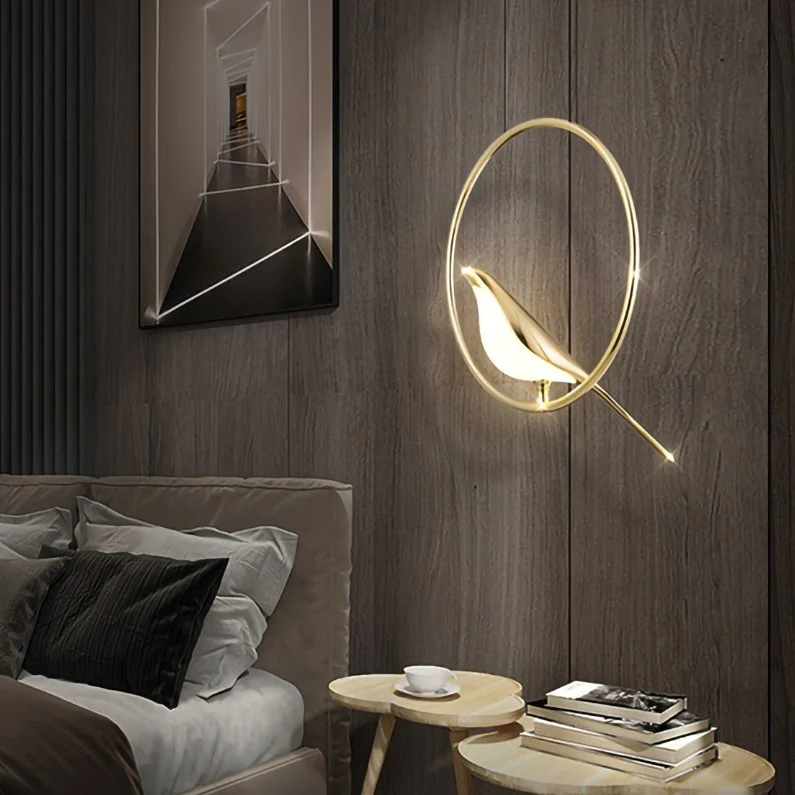 Lustre LED design oiseaux dorés - Image 10