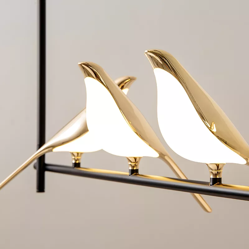 Lustre LED design oiseaux dorés - Image 8