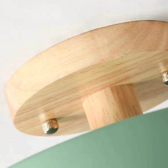 Plafonnier à LED rond en bois au design vintage et nordique - Image 10