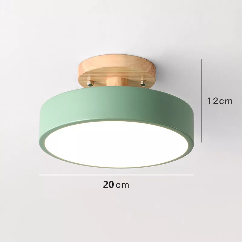 Plafonnier à LED rond en bois au design vintage et nordique - Image 11
