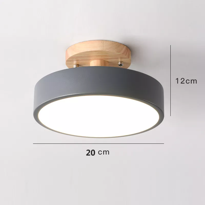 Plafonnier à LED rond en bois au design vintage et nordique - Image 14