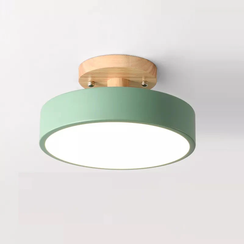 Plafonnier à LED rond en bois au design vintage et nordique - Image 7