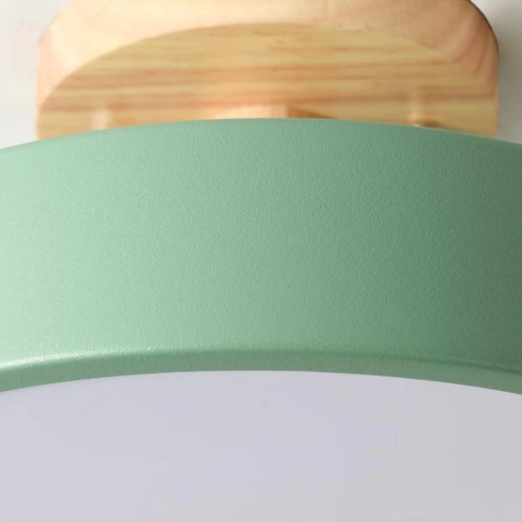 Plafonnier à LED rond en bois au design vintage et nordique - Image 9