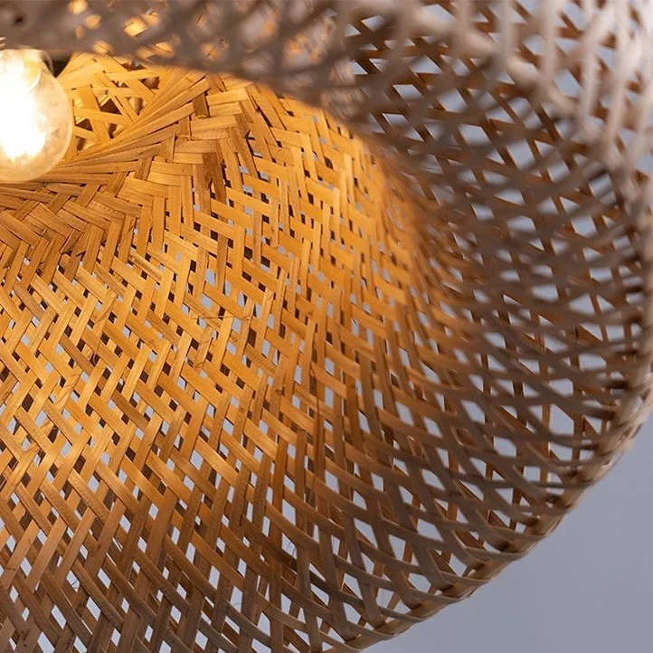 Plafonnier/ Suspension en bambou naturel au design minimaliste et moderne - Image 3