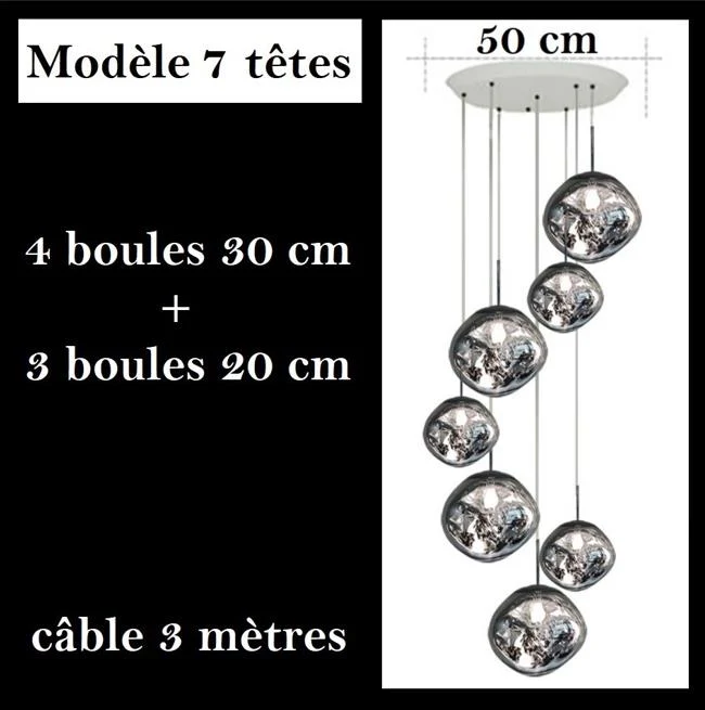 Suspension style verre soufflé | Boule de lave - Image 28