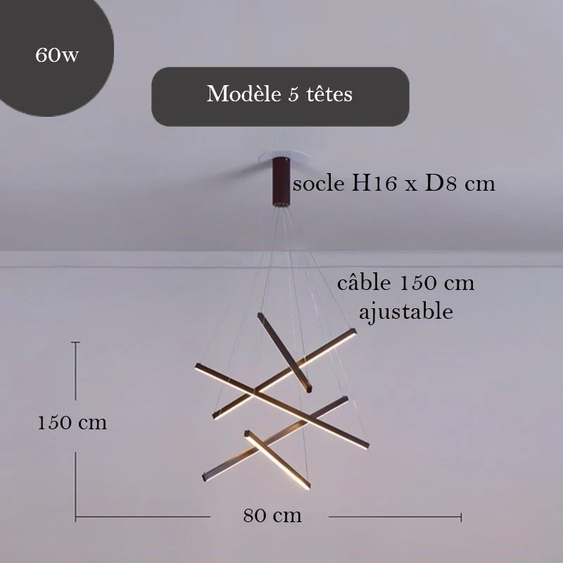 Lustre suspendu élégant, aux lignes croisées - Image 13
