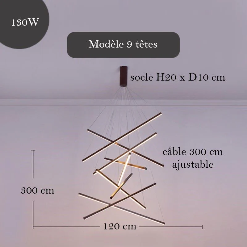 Lustre suspendu élégant, aux lignes croisées - Image 15