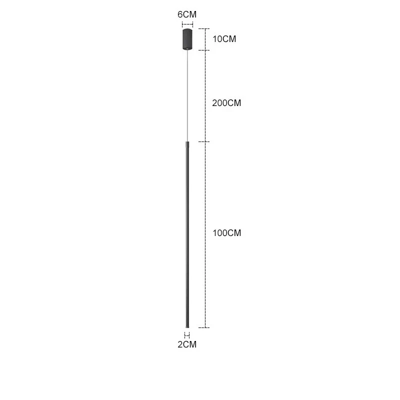 Suspension tube métal noir LED - Image 20