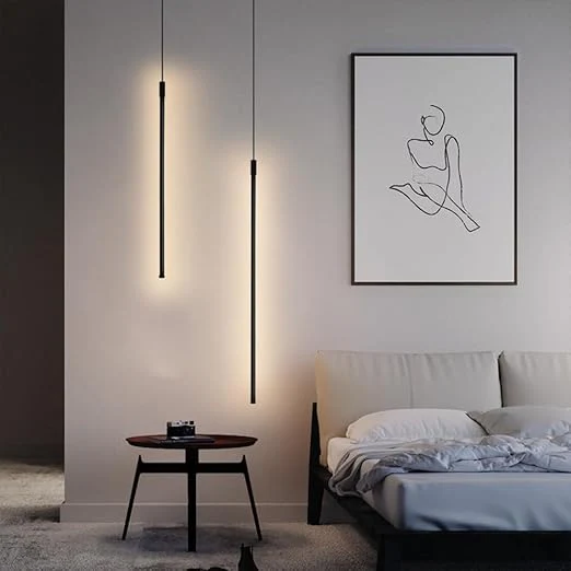 Suspension tube métal noir LED - Image 3