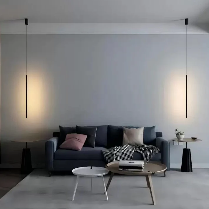 Suspension tube métal noir LED - Image 4