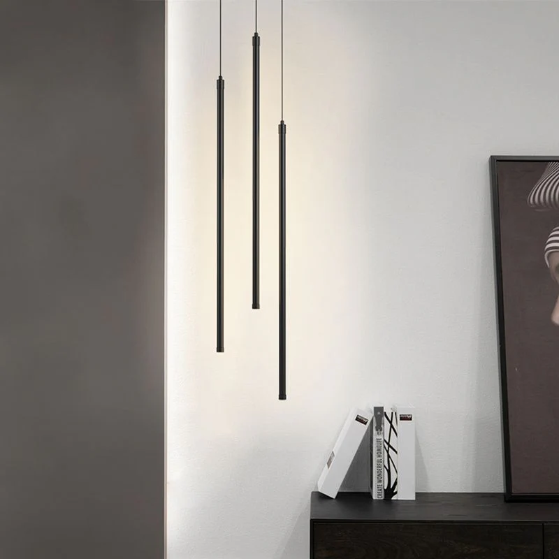 Suspension tube métal noir LED - Image 5